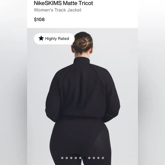 Nike SKIMS Matte Tricot Track Jack - Black Size Large NWOT - Picture 4 of 14